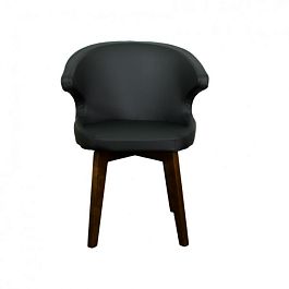 (bal-s111-bl) Стул Бальб искусственная кожа, цвет черный Ecotex 3001, опора деревянная (арт.111) - Фото предпросмотра