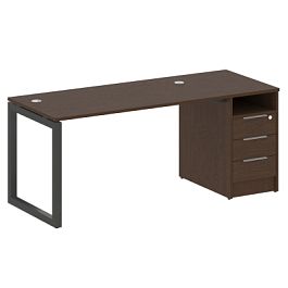 Metal System Quattro Р. ст. с тумбой на О-образном м/к 50БО.РС-СТП-1.3 Венге/Антрацит металл 1812*720*750 - Фото предпросмотра