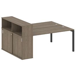 Metal System Quattro Р. ст. с шкафом-купе на П-образном м/к 50БП.РС-СШК-2.4 Т Вяз/Антрацит металл 2010*1475*1098 - Фото предпросмотра