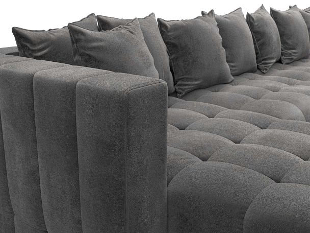 Диван П-образный Лига-052 НПБ МегаЛонг Велюр серый - Вид 4
