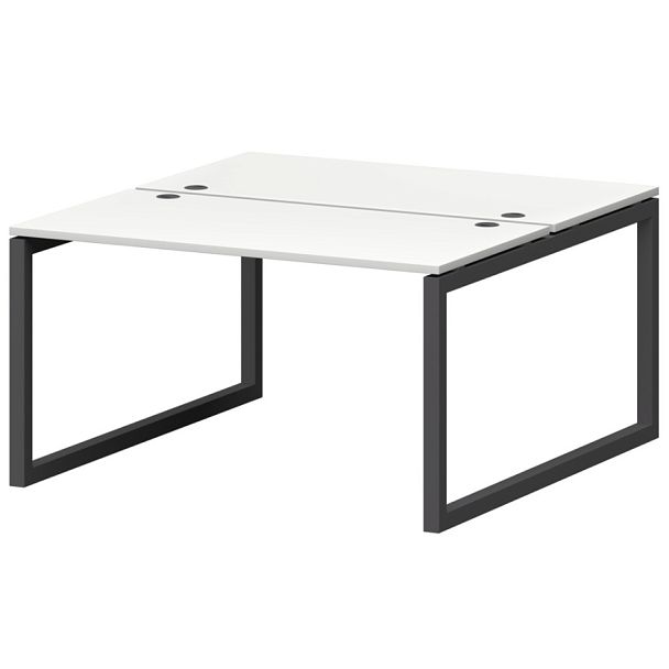 Бенч двойной на металлокаркасе СМС2-О-12К.149.Пр50 Белый/Антрацит 1200x1496x750 Смарт - Вид 1