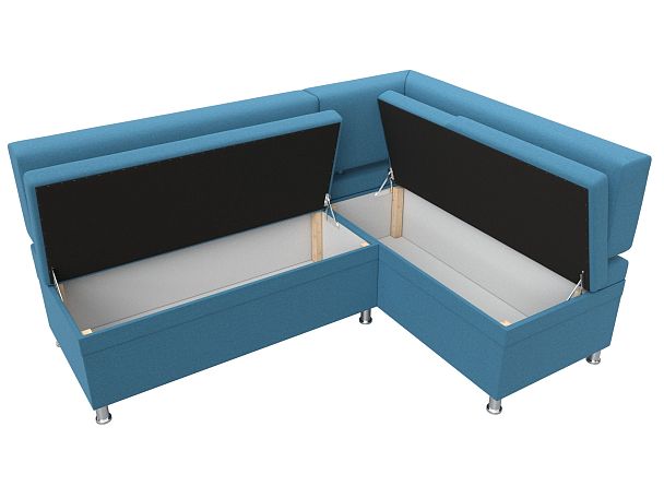 Диван кухонный угловой Стайл правый угол Рогожка голубой - Вид 7