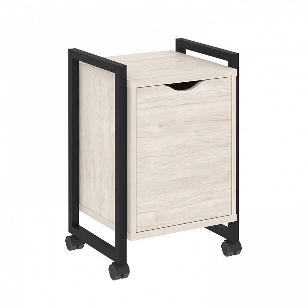 Тумба на колесах "Loft" VR.L-T2.K денвер светлый/черный - Вид 1