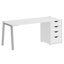 Home Office Стол письменный VR.SP-3-178.4.A Белый бриллиант/Серый металл 1780*720*750 - Фото предпросмотра