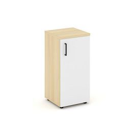 Style Project Шкаф низкий узкий SN.STU-301(R) Акация Лорка/Белый/Черный Ручки 400*400*833 - Фото предпросмотра