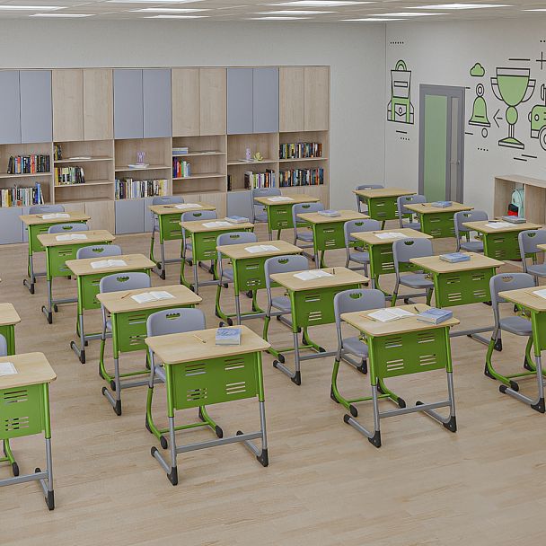 Парта Smart на плоскоовале 1М (столеш.ЛДСП ЗУ, экран ПЭ), гр.5-7 - Вид 10