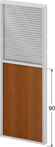 Модуль комбинированный "Мобильные офисные перегородки «Логика»"  ПК-ЛГ-МДК167х60/90Ж/Д-В1-304 серый - Вид 1