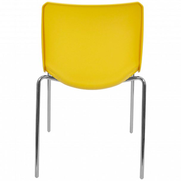 Стул Race (4 ножки) каркас Хром, желтый, стопируемый - Вид 4