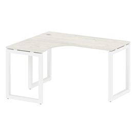 Metal System Quattro Стол криволинейный левый на О-образном м/к 50БО.СА-3 (L) Дуб наварра/Белый металл 1400*1200*750 - Фото предпросмотра