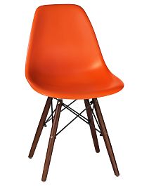 Стул обеденный LMZL-PP623 (ножки тёмный бук, цвет сиденья оранжевый) - Фото предпросмотра