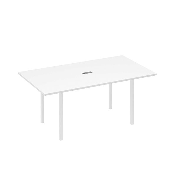 Стол 180 прямой для переговоров каркас DUE A4 А4 Б2 122 БП белый премиум / металлокаркас белый - Вид 1