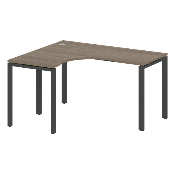 Metal System Стол криволинейный левый на П-образном м/к БП.СА-3 (L) Вяз/Антрацит металл 1400*1200*750 - Вид 1