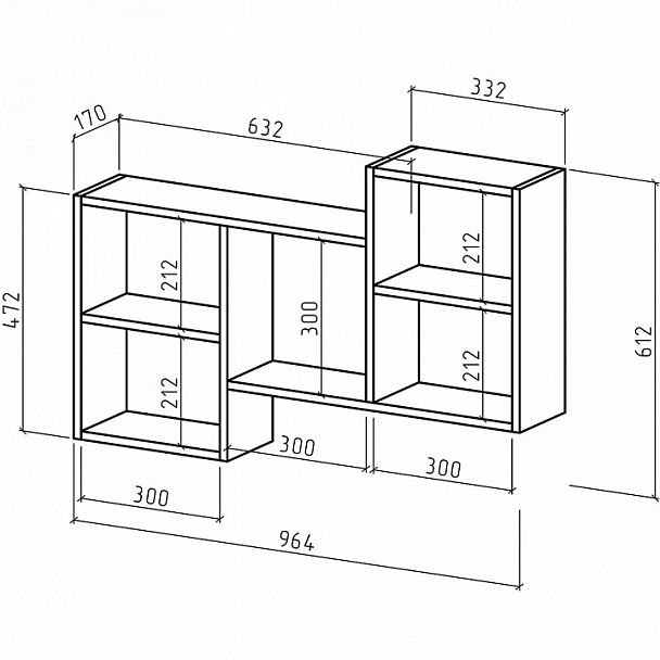 Полка навесная Лайт-7 - Вид 2