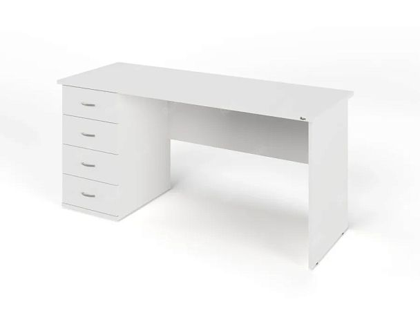 ЛАЙТ / LIGHT RLG007-16x6L Однотумбовый стол 160x60x75 Белый - Вид 1