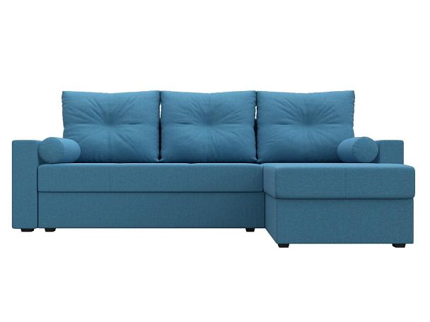 Диван угловой Верона Лайт правый угол Рогожка голубой - Вид 2