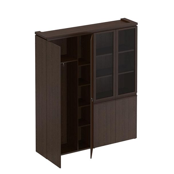 Шкаф комбинированный (для одежды + со стеклом) Mark-II МК 359 дуб валенсия - Вид 1