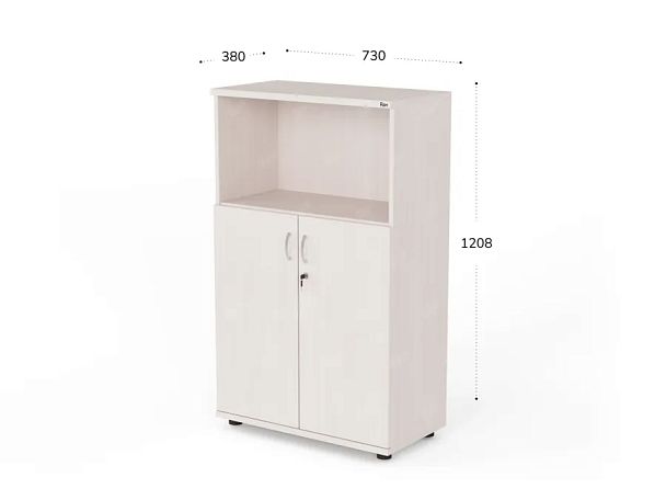 UNITY РШК-11 ДУБ МОЛОЧНЫЙ Комбинированный шкаф Прямой 730x380x1208 - Вид 2