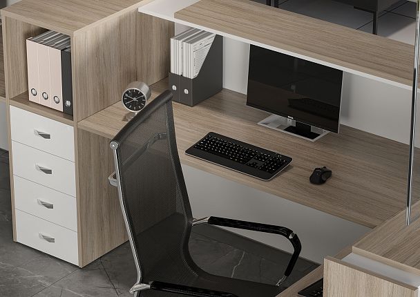 Модуль прямой высокий 1380 "Onix" О.R-MP.V-138C тиквуд светлый - Вид 4