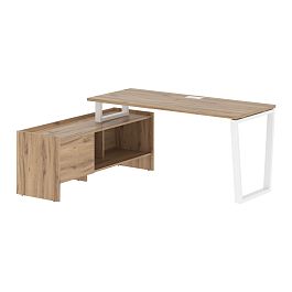 Стол с тумбой EVCT 17614 Дуб Денвер светлый/Белый 1760х1400х750 EDIS - Фото предпросмотра