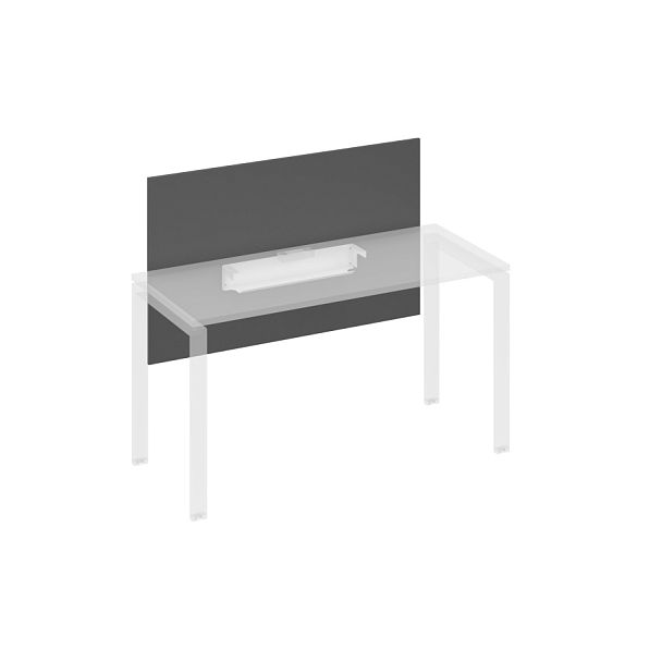 Экран настольный фронтальный большой для стола 140 с кабель-каналом A4 А4 Б 837 БП антрацит премиум / металлокаркас белый - Вид 1