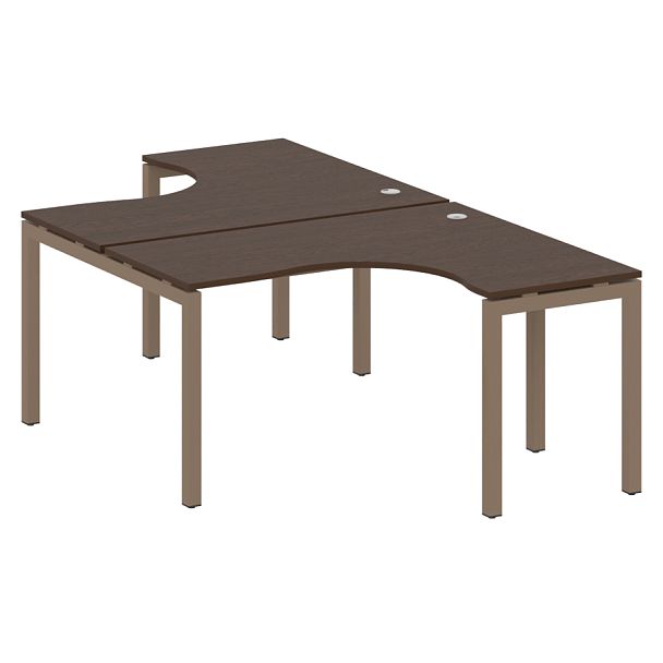 Metal System Quattro Р. ст. криволинейная на П-образном м/к 50БП.РАС-СА-2.3 Венге/Мокко металл 1400*2435*750 - Вид 1