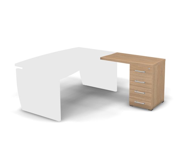 SMART/СМАРТ RSR017-97x50 Тумба приставная правая, 4 ящика для столов 978x500x755 Швейцарский Вяз - Вид 1