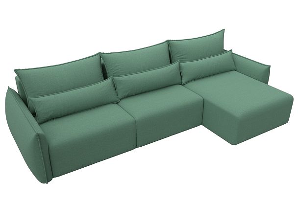 Диван угловой Лига-051 НПБ Лонг угол универсальный Рогожка зеленый - Вид 6