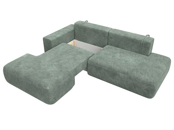 Диван угловой Лига-036 НПБ Модерн левый угол Велюр зеленый - Вид 7