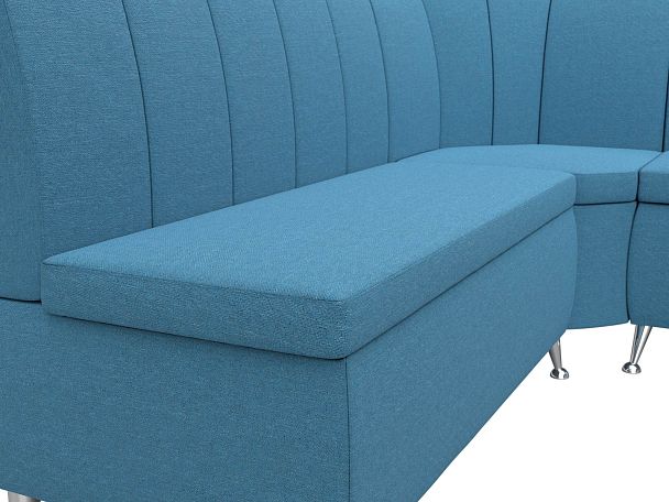 Диван кухонный угловой Кантри правый угол Рогожка голубой - Вид 4