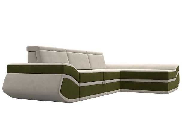 Диван угловой Лига-032 правый угол Микровельвет бежевый - Вид 3