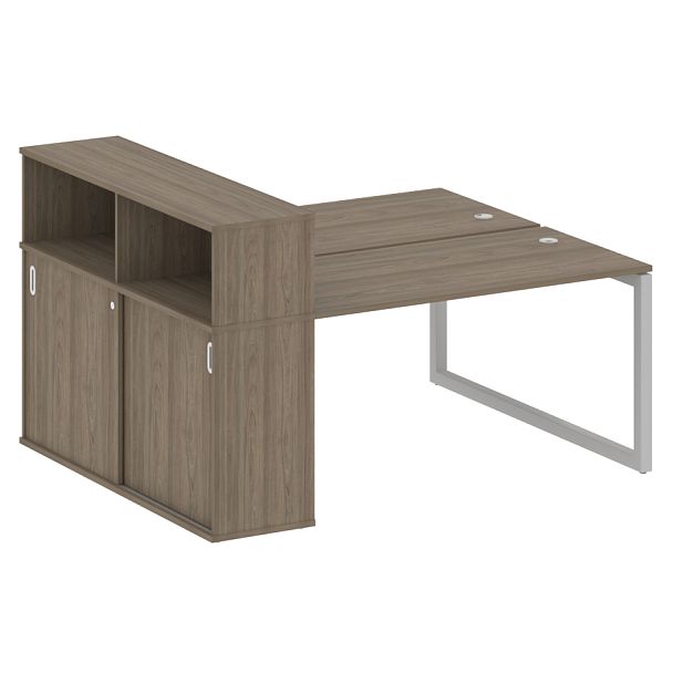 Metal System Quattro Р. ст. с шкафом-купе на О-образном м/к 50БО.РС-СШК-2.3 Т Вяз/Серый металл 1810*1475*1098 - Вид 1