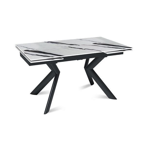 Стол раскладной Bridge (140+40+40), керамика глянцевая Panda White - Вид 1