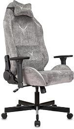 Кресло игровое Knight N1 Fabric серый Light-19 с подголов. крестов. металл - Фото предпросмотра