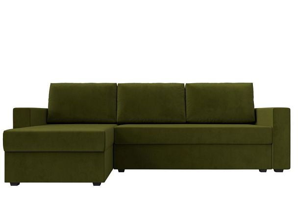 Угловой диван Траумберг Лайт левый (полностью микровельвет зеленый) - Вид 2
