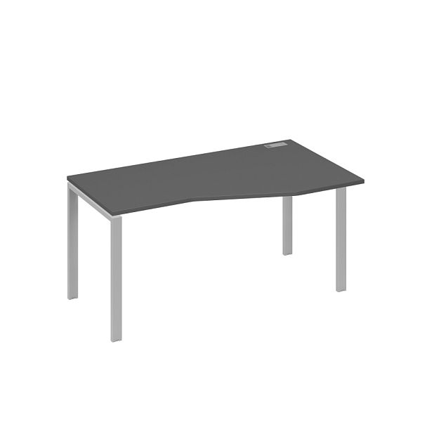 Стол эргономичный правый "Техно" на металлокаркасе UNO A4 А4 Б1 066 БП антрацит премиум / металлокаркас серый - Вид 1