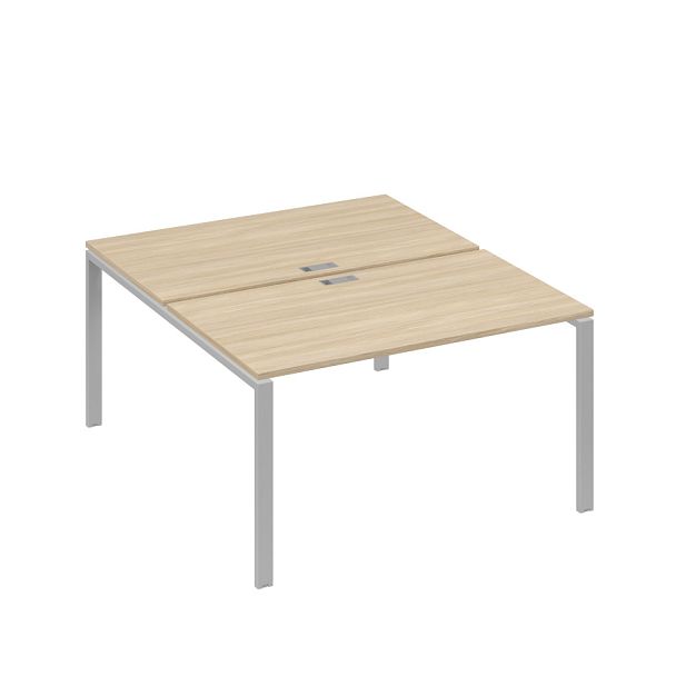 Станция рабочая на металлокаркасе UNO 2х140 A4 А4 Б1 177 БП дуб скандинавский / металлокаркас серый - Вид 1