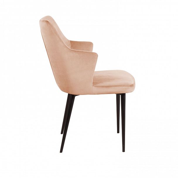 Стул с подлокотниками Hunt, бархат бежевый 5 / чёрный конус - Вид 4