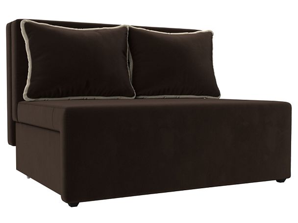 Диван прямой Лагуна (полностью микровельвет кор, кант микровельвет беж) - Вид 1