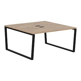 Стол 2-х местный EVWST 1516 Дуб Денвер светлый/Черный 1560х1606х750 EDIS - Фото предпросмотра