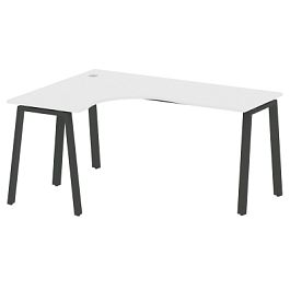 Metal System Стол криволинейный левый на А-образном м/к БА.СА-4 (L) Белый/Антрацит металл 1600*1200*750 - Фото предпросмотра