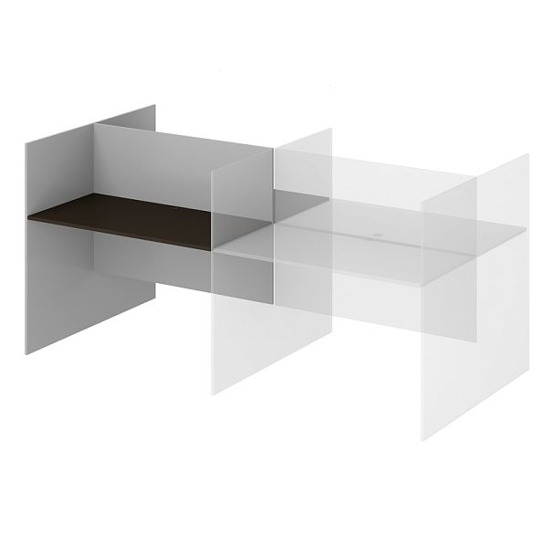 Стол дополнительный офисный "Система-M"  ПК-ССМ-СТ2Д118Х160ВЭР/Д-В2-939 дуб ферраре - Вид 1