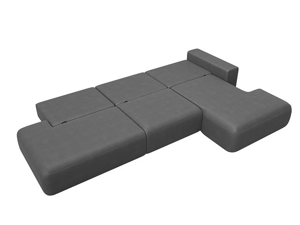 Диван угловой Лига-036 НПБ Модерн Лонг правый угол Искусственная замша серый - Вид 10