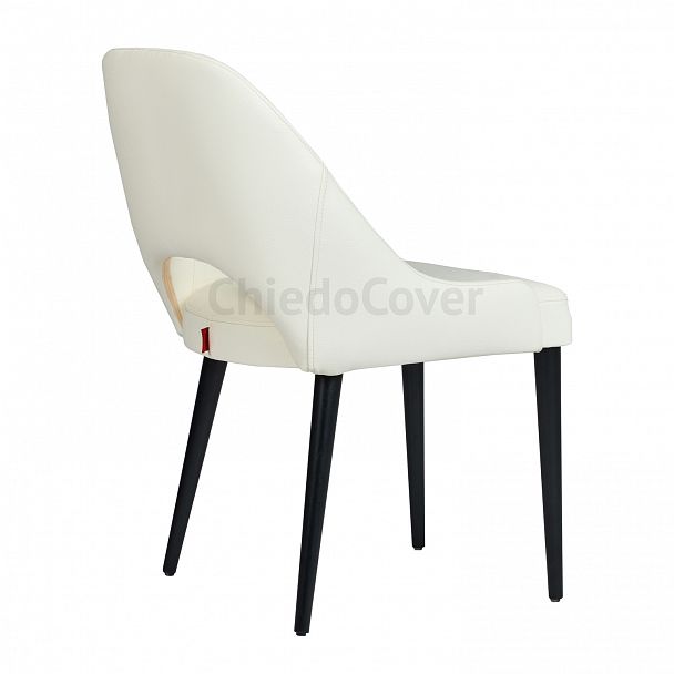 Стул Мила, светло серая экокожа, черные ножки - Вид 5