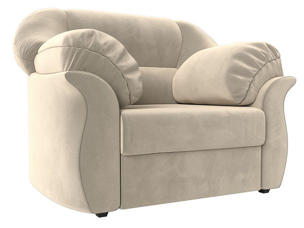 Кресло Карнелла (полностью микровельвет бежевый) - Вид 1