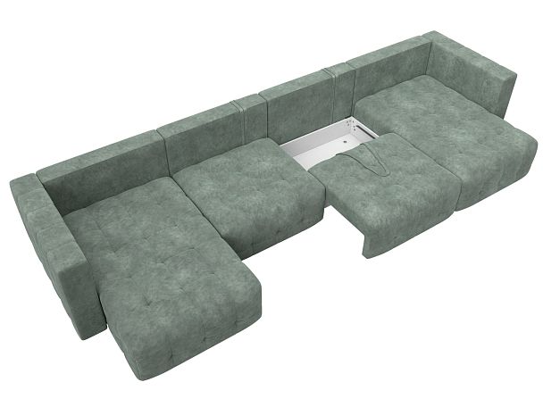 Диван П-образный Лига-052 НПБ Лонг Велюр зеленый - Вид 7