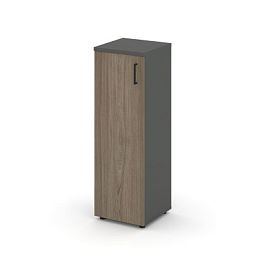 Style Project Шкаф средний узкий SN.STU-204(L) Антрацит/Вяз Благородный/Черный Ручки 400*400*1203 - Фото предпросмотра