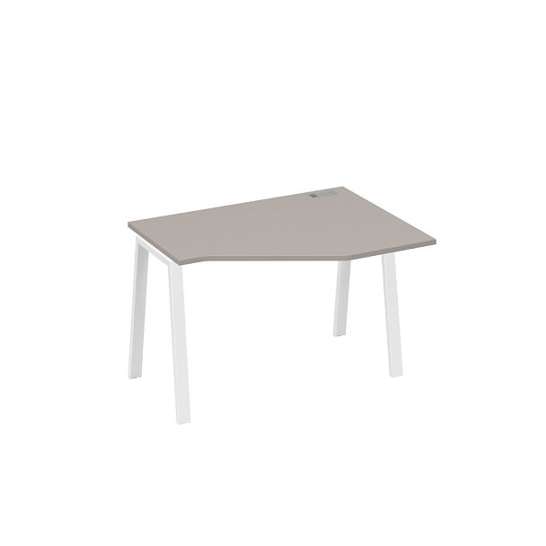 Стол эргономичный правый "Техно" на металлокаркасе TRE A4 А4 Б3 052 БП мокко премиум / металлокаркас белый - Вид 1
