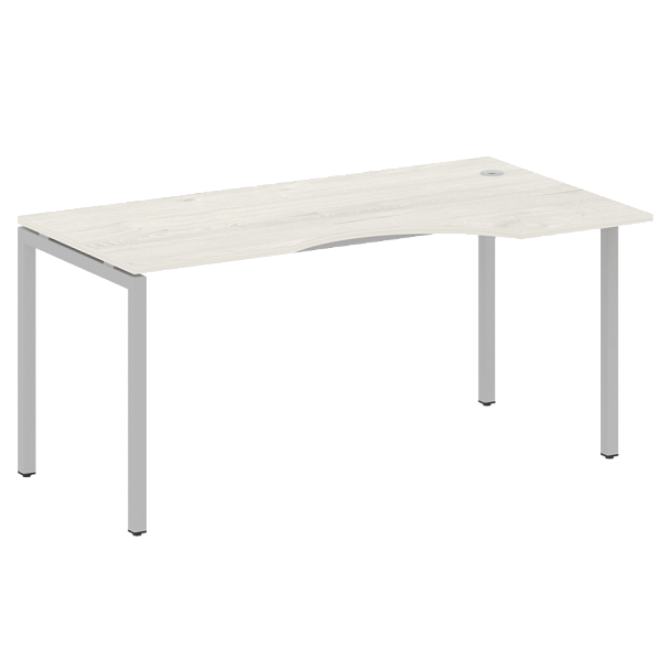 Metal System Quattro Стол криволинейный правый на П-образном м/к 40БП.СА-1 (R) Дуб наварра/Серый металл 1600*900*750 - Вид 1