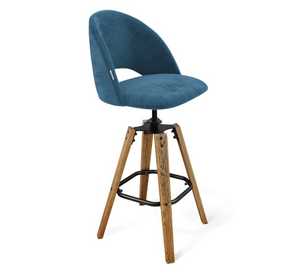 Стул барный Sheffilton SHT-ST34/S93 тихий океан/браш.корич./чёрный муар - Вид 2