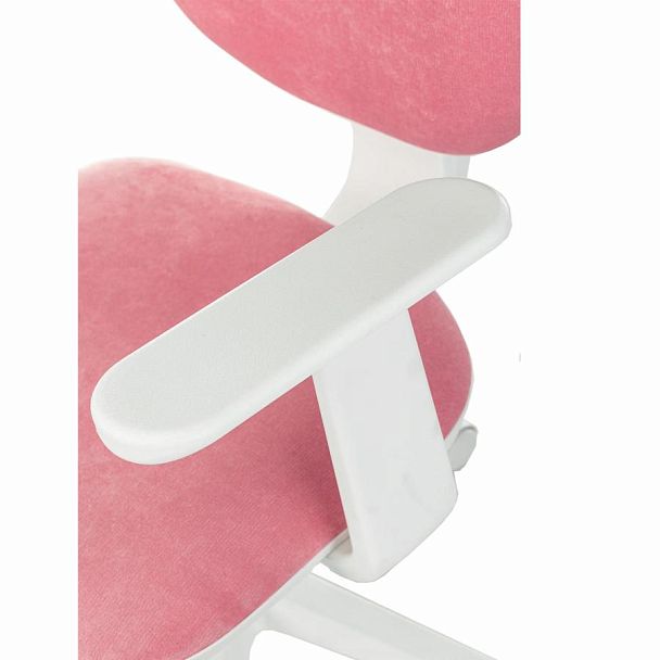 Кресло детское BRABIX "Fancy MG-201W", с подлокотниками, пластик белый, ткань вельветовая, розовое, 533009 - Вид 8